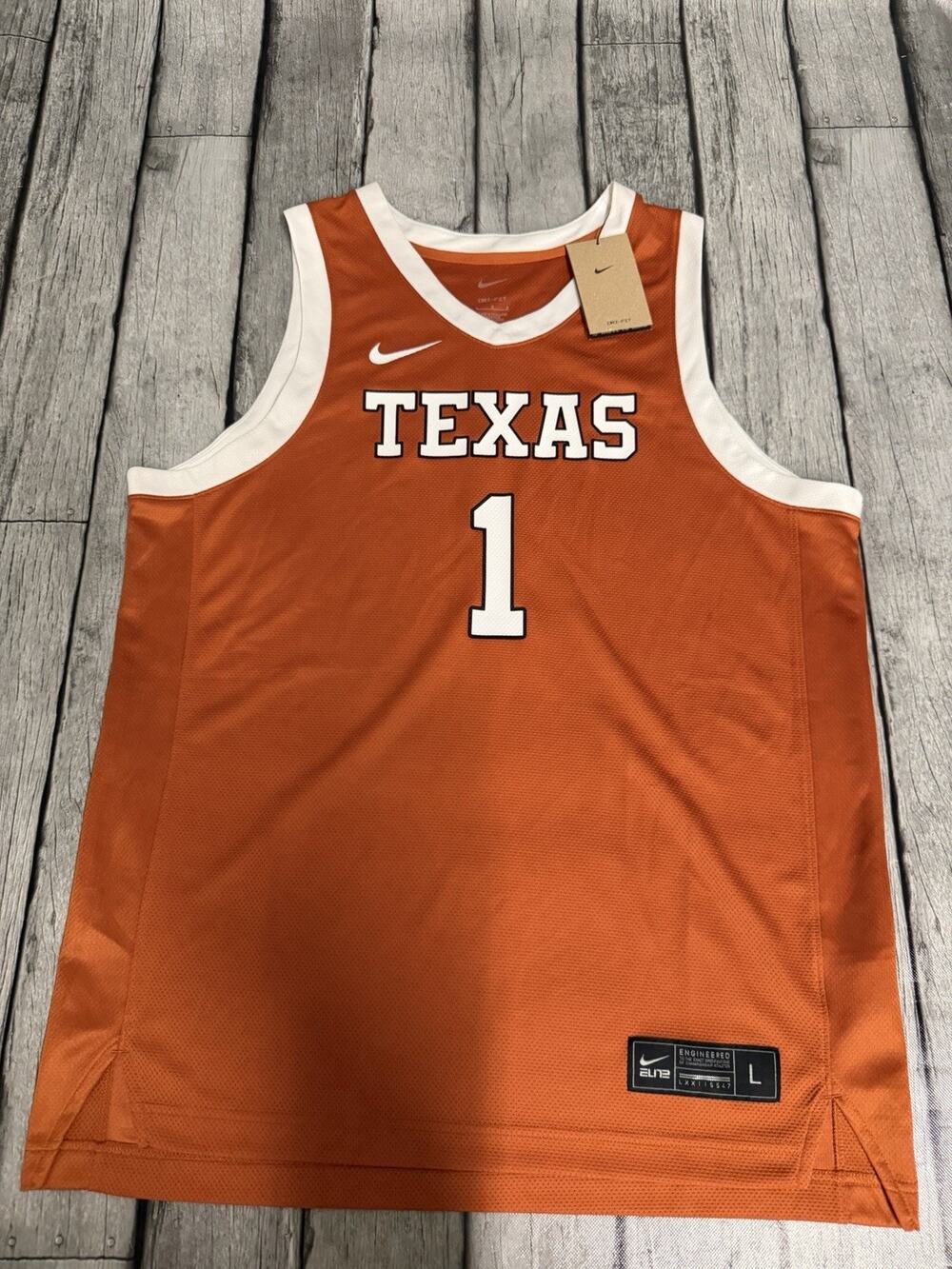 NWT Men’s Nike Texas Longhorns Basketball Jersey #1 Burnt Orange Large